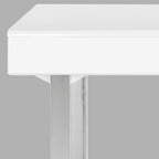 Bureau moderne blanc avec pieds sculpturaux chromés - Bureau à domicile contemporain