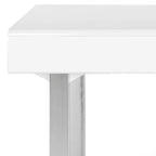Bureau moderne blanc avec pieds sculpturaux chromés - Bureau à domicile contemporain