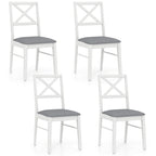 Chaises de salle à manger capitonnées avec pieds en bois d'hévéa - Tissu anti-décoloration