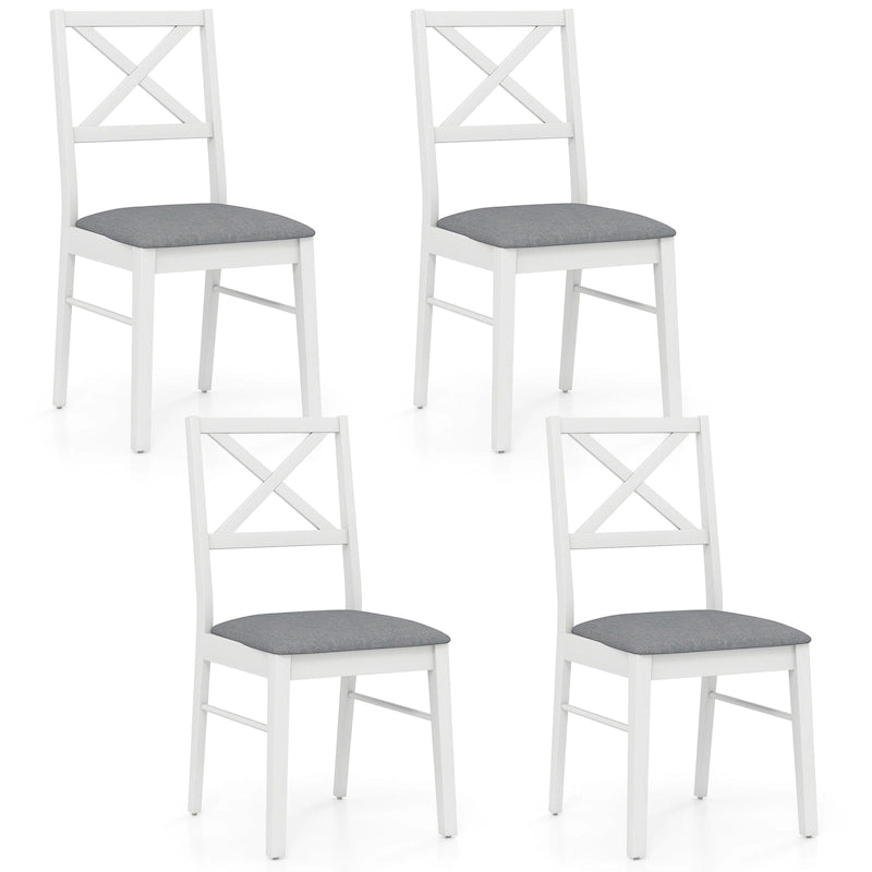 Chaises de salle à manger capitonnées avec pieds en bois d'hévéa - Tissu anti-décoloration