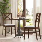 Chaises de salle à manger capitonnées avec pieds en bois d'hévéa - Tissu anti-décoloration