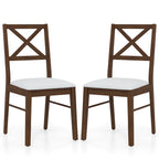 Chaises de salle à manger capitonnées avec pieds en bois d'hévéa - Tissu anti-décoloration