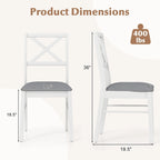 Chaises de salle à manger capitonnées avec pieds en bois d'hévéa - Tissu anti-décoloration