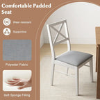 Chaises de salle à manger capitonnées avec pieds en bois d'hévéa - Tissu anti-décoloration