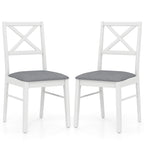 Chaises de salle à manger capitonnées avec pieds en bois d'hévéa - Tissu anti-décoloration