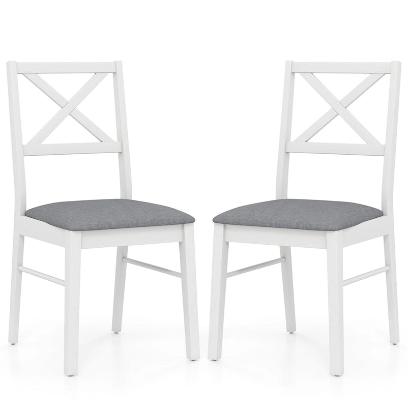 Chaises de salle à manger capitonnées avec pieds en bois d'hévéa - Tissu anti-décoloration