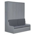 Lit escamotable Queen Size avec coussin, blanc