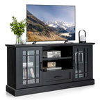 Meuble TV de style ferme avec portes en verre pour téléviseurs jusqu'à 70" – Capacité de 102 kg