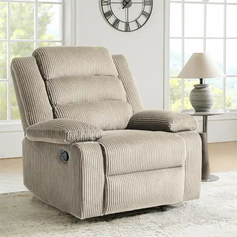Fauteuil inclinable manuel moderne 36 W en coton/velours côtelé à dossier inclinable