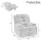Fauteuil inclinable manuel moderne 36 W en coton/velours côtelé à dossier inclinable