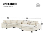 Canapé sectionnel en U 128" en chenille avec rangement et USB