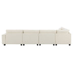 Canapé sectionnel en U 128" en chenille avec rangement et USB