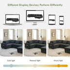 Canapé sectionnel en U 128" en chenille avec rangement et USB