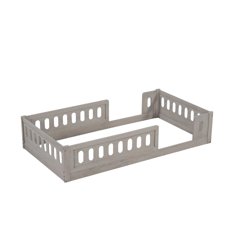 Lit Plateforme Moderne en Bois de Taille Double avec Garde-Corps pour Chambre à Coucher