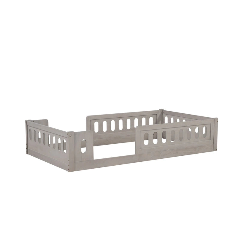 Lit Plateforme Moderne en Bois de Taille Double avec Garde-Corps pour Chambre à Coucher