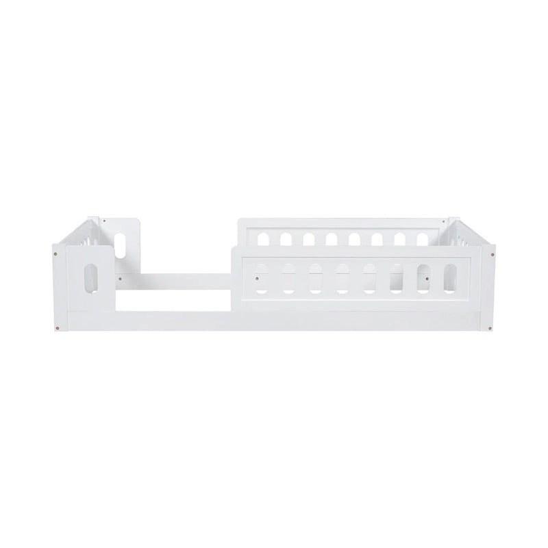 Lit Plateforme Moderne en Bois de Taille Double avec Garde-Corps pour Chambre à Coucher