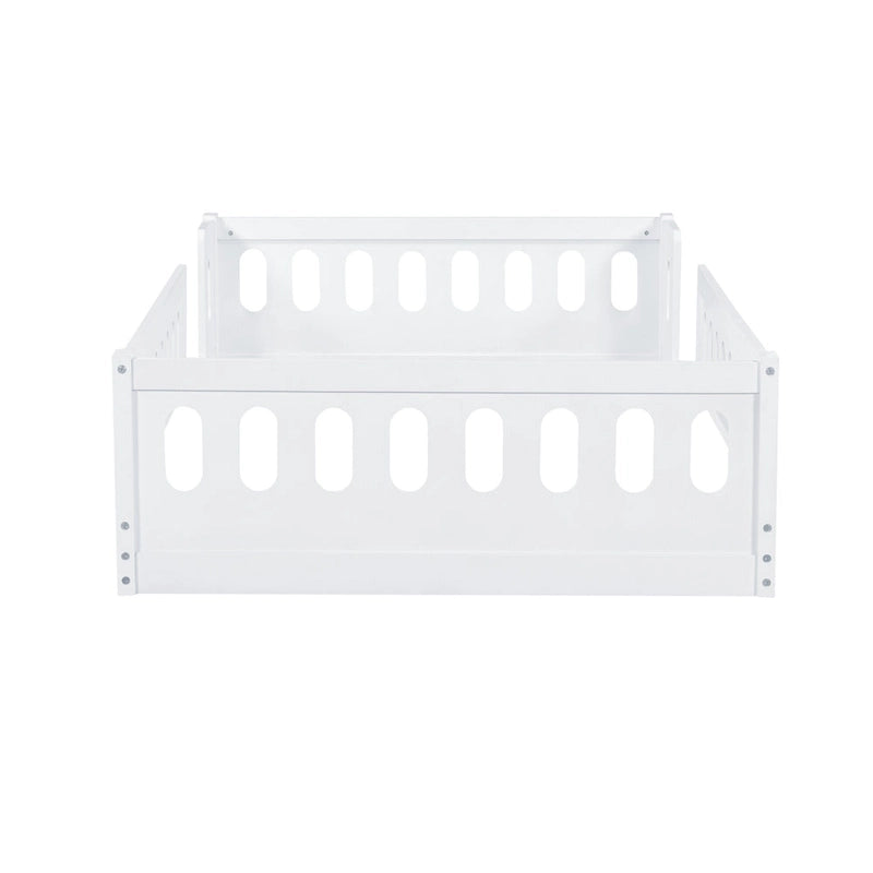 Lit Plateforme Moderne en Bois de Taille Double avec Garde-Corps pour Chambre à Coucher