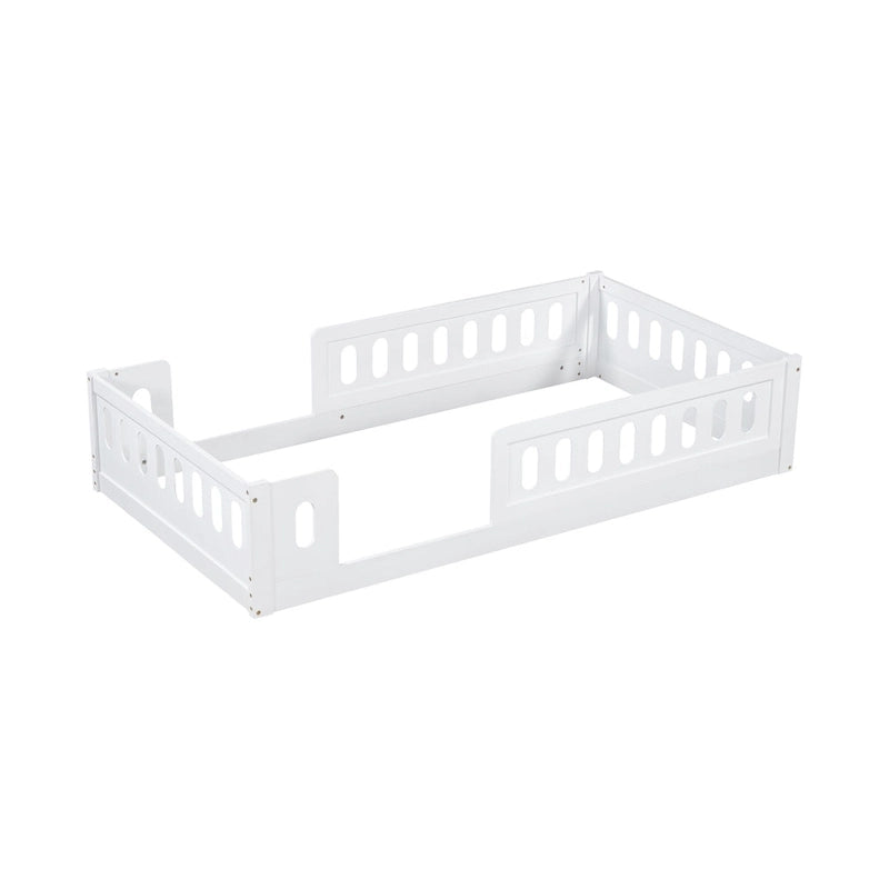 Lit Plateforme Moderne en Bois de Taille Double avec Garde-Corps pour Chambre à Coucher