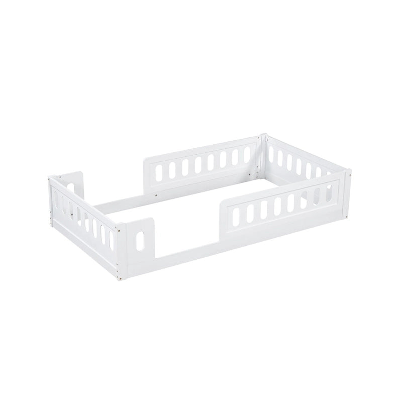 Lit Plateforme Moderne en Bois de Taille Double avec Garde-Corps pour Chambre à Coucher