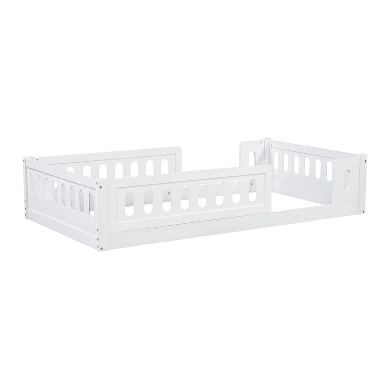 Lit Plateforme Moderne en Bois de Taille Double avec Garde-Corps pour Chambre à Coucher