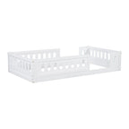 Lit Plateforme Moderne en Bois de Taille Double avec Garde-Corps pour Chambre à Coucher