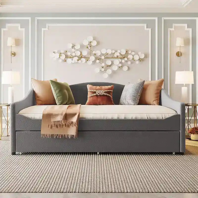 Lit de Repos en Polaire Teddy avec Lit Gigogne et Lumières LED - Grand Lit
