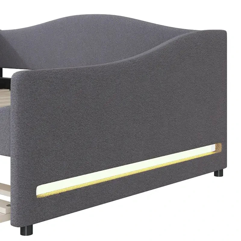 Lit de Repos en Polaire Teddy avec Lit Gigogne et Lumières LED - Grand Lit