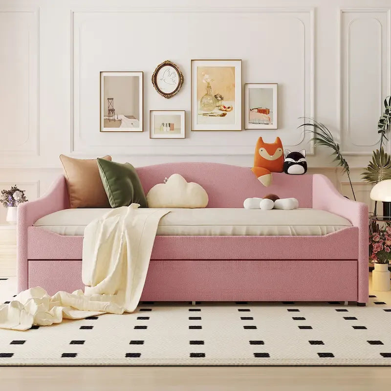 Lit de Repos en Polaire Teddy avec Lit Gigogne et Lumières LED - Grand Lit
