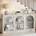 Table console de ferme de 160 cm avec 3 niveaux de rangement pour entrée, salon - 30 cm P x 160 cm L x 80 cm H
