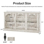 Table console de ferme de 160 cm avec 3 niveaux de rangement pour entrée, salon - 30 cm P x 160 cm L x 80 cm H