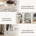 Table console de ferme de 160 cm avec 3 niveaux de rangement pour entrée, salon - 30 cm P x 160 cm L x 80 cm H