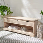 Banc de rangement à 3 tiroirs au design classique et contemporain - 47L x 15P x 19H