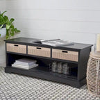 Banc de rangement à 3 tiroirs au design classique et contemporain - 47L x 15P x 19H