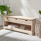 Banc de rangement à 3 tiroirs au design classique et contemporain - 47L x 15P x 19H
