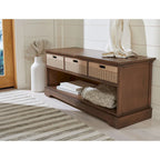 Banc de rangement à 3 tiroirs au design classique et contemporain - 47L x 15P x 19H