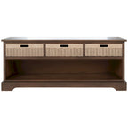 Banc de rangement à 3 tiroirs au design classique et contemporain - 47L x 15P x 19H