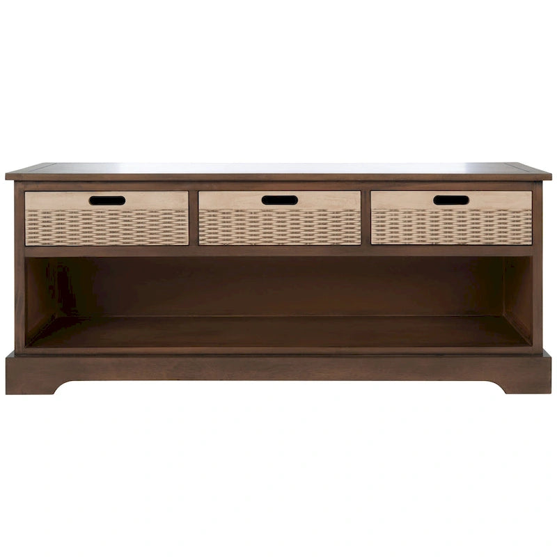 Banc de rangement à 3 tiroirs au design classique et contemporain - 47L x 15P x 19H