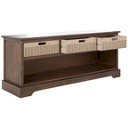 Banc de rangement à 3 tiroirs au design classique et contemporain - 47L x 15P x 19H