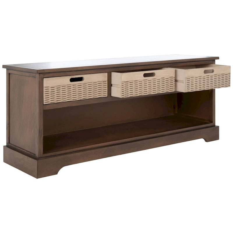 Banc de rangement à 3 tiroirs au design classique et contemporain - 47L x 15P x 19H