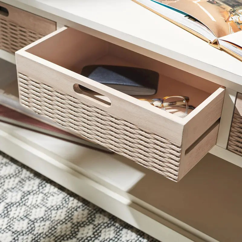 Banc de rangement à 3 tiroirs au design classique et contemporain - 47L x 15P x 19H