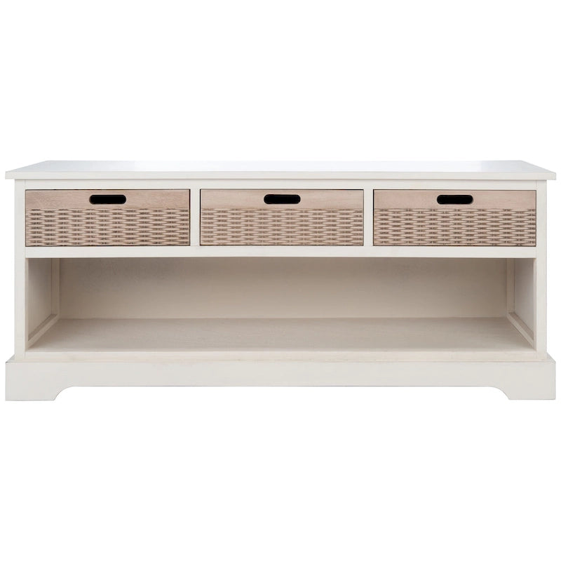 Banc de rangement à 3 tiroirs au design classique et contemporain - 47L x 15P x 19H