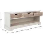 Banc de rangement à 3 tiroirs au design classique et contemporain - 47L x 15P x 19H