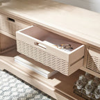 Banc de rangement à 3 tiroirs au design classique et contemporain - 47L x 15P x 19H