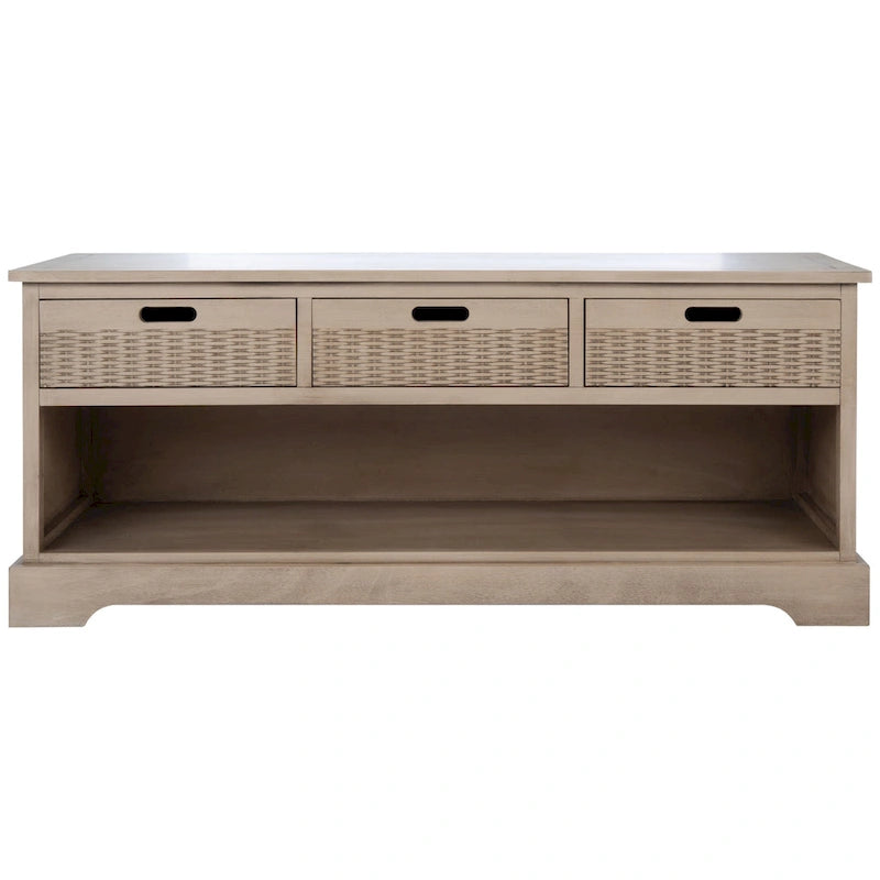 Banc de rangement à 3 tiroirs au design classique et contemporain - 47L x 15P x 19H