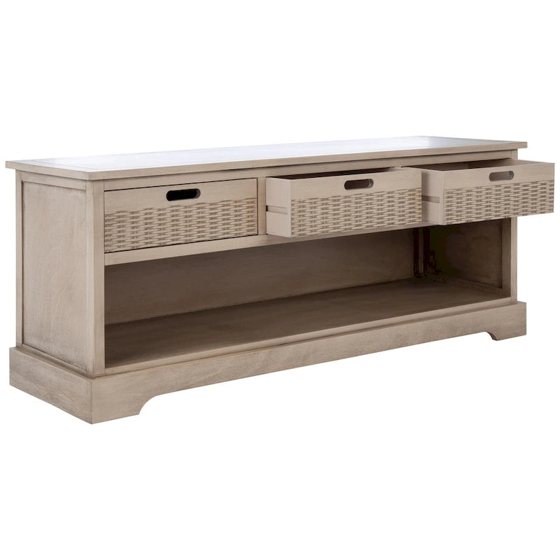 Banc de rangement à 3 tiroirs au design classique et contemporain - 47L x 15P x 19H