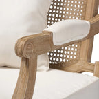 Fauteuil en bois rembourré en tissu de style provincial français Clemence