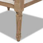 Fauteuil en bois rembourré en tissu de style provincial français Clemence