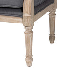 Fauteuil en bois rembourré en tissu de style provincial français Clemence