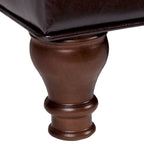 Grand banc de rangement capitonné en similicuir - Brun expresso