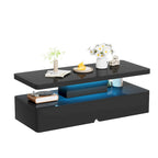 Table basse moderne et élégante avec lumières LED 16 couleurs, design double couche pour salon